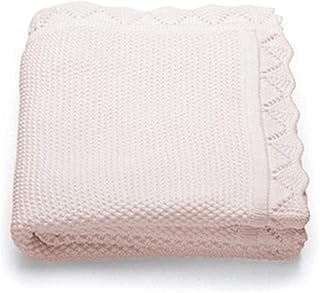 Strickdecke Babydecke Kuscheldecke, Odot Kinderwagen im Freien Kinderdecke Krabbeldecke Perfekt für Mädchen und Jungen Babys (80x100cm,Dunkelpink)