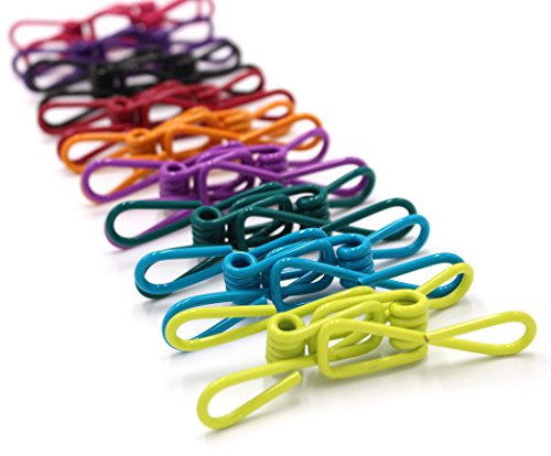 Pack of 60 - Multi-purpose Clothesline Utility Clips, Steel Wire Clips (Assorted Colors)