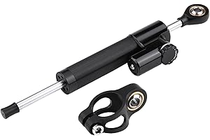 KIMISS Steering Damper With Bracket, Aluminum Universal Motorcycle Steering Damper Stabilizer Linear Reversed Safety Control
