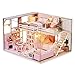 SPILAY Dollhouse Miniature with Furniture,DIY Dollhouse Kit Mini Modern Apartment Model Plus with Dust Cover & Music Box ,1:24 Scale Creative Doll House Toys for Children Girl Gift (Girlish Dream)