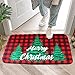Gz party Merry Christmas Door Mat,18 x 30 Inch Winter Holiday Non-Skid Floor Mat Switch Mat Indoor Outdoor Home Garden, Easy to Clean Low Profile Mat for Entry Patio Garage High Traffic Areas (red)