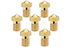 14 Pcs M6 3D Printer Nozzle 0.4mm Extruder Brass Nozzle Print Head for 1.75mm Filament E3D V5 V6 Makerbot