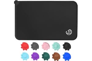 Juqiboom Silicone Waterproof Dog Cat Pet Feeding Mats, Non Slip, Easy Clean Pet Dog Cat Bowl Mats Placemat (18.5" x 11.5") Black