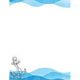 Great Papers! Stationery Letterhead, Ocean Nautical Anchor, 8.5"x11", Printer Friendly, 50 Sheets (2025015)