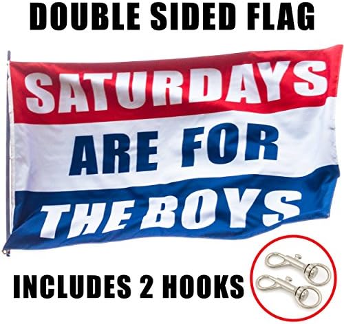 FIRESQUAD Saturdays Are For The Boys Flag 3x5ft |DOUBLE SIDED| College Fraternity Dorm Room Decoration and Outdoor Sports Banner