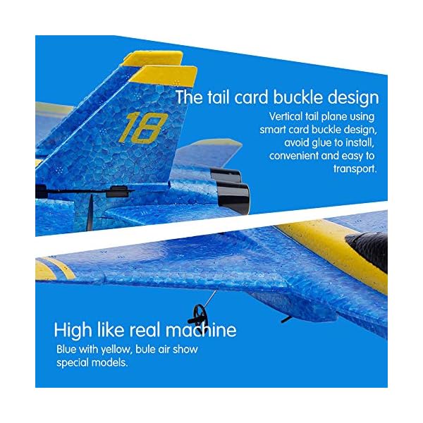 HSKB F-18 RC Segelflugzeug, Brushless 6-Achsen Gyro Kunstflug RC Elektro Flugzeug RTF EPP Foam 3.5CH 2.4G Toys RC… – Bild 5