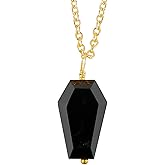 NJCRAFT Crystal Gemstone Coffin Pendant Necklace for Women, Gemstone Necklace, Birthstone Jewelry, Adjustable 18 Inch Cable Chain