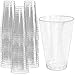 Glitter Disposable Cups | 12 oz. 50 Pack | Clear Plastic Cups | Silver Glitter Plastic Party Cups | Disposable Plastic Wine Glasses for Parties | Plastic Cocktail Glasses | Wedding Holiday Tumblers
