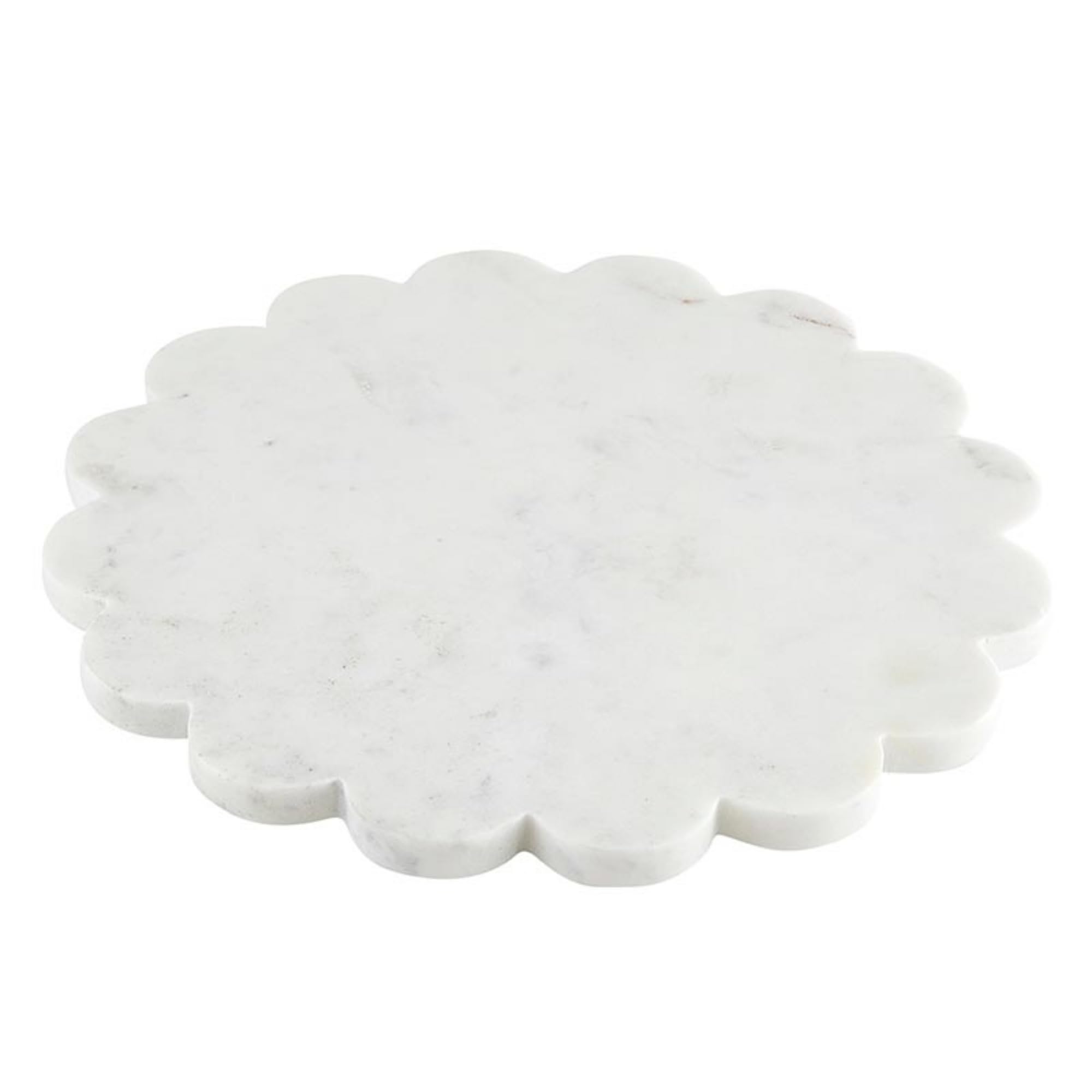 Santa Barbara Design Studio Marble Charcuterie Boards Cheese Board Round Scalloped Cutting Board, 12