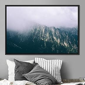 signwin Framed Canvas Wall Art Foggy Mountains Aerial...