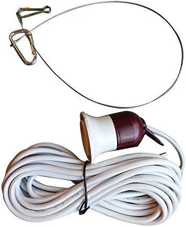 15 ft Hanging Light Cord / Hanging Light Socket with On/Off Switch by GrowHobby - Includes Hanging Wire and 2 Clips