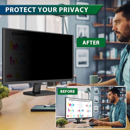 STARY 27 Inch 16:9 Computer Privacy Screen Filter for Widescreen Monitor and Laptop - Anti-Glare - Anti-Scratch Protector Film - Data Confidentiality Shield [1 Pack]