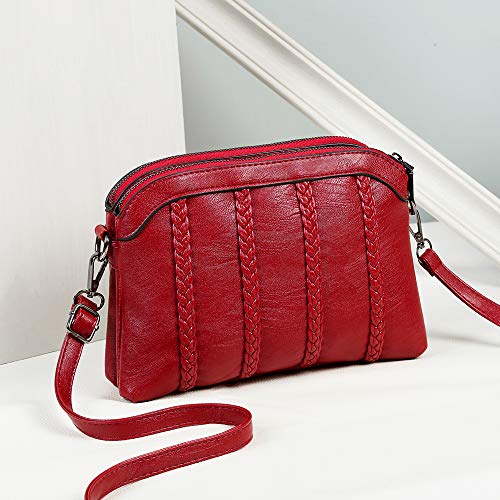 Crossbody Bag for Women Small Leather Phone Purse Wallet Shoulder Bag Trendy Ladies Wristlet Clutch(Red) - Thumbnail 2