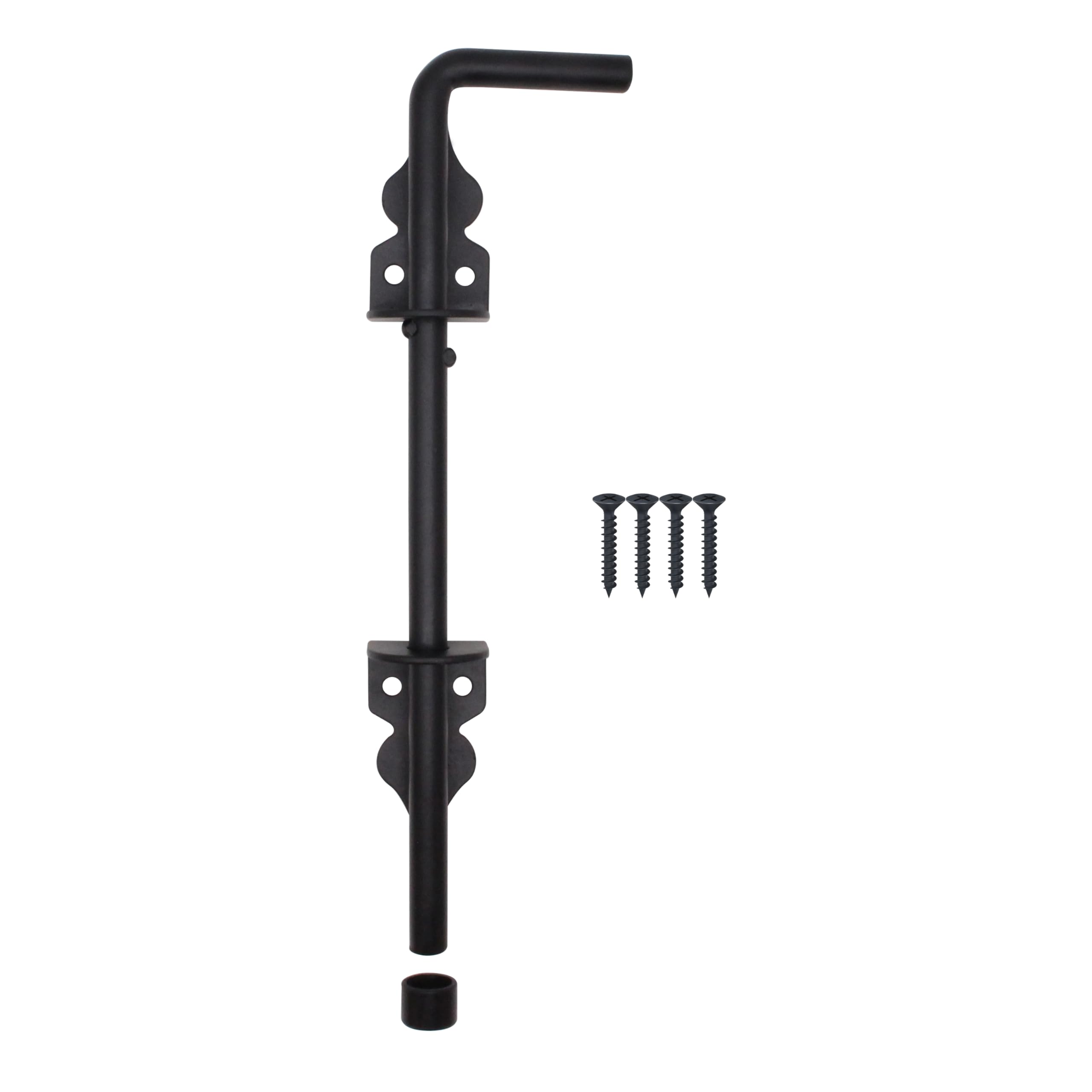 EAI Cane Drop Down Bolt | 12 Inch / 300mm Black Cane Drop Bolt for Gates & Garages - Pack of 1