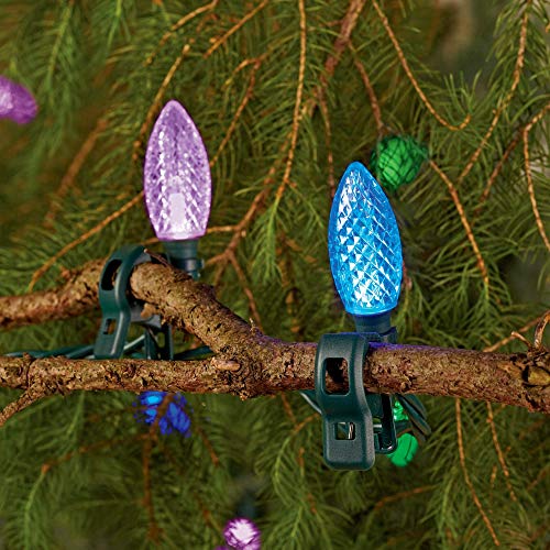 NOMA C9 LED Quick Clip Christmas Lights Builtin ClipOn String