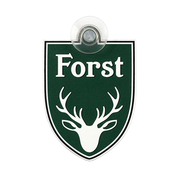 Schild Autoschild Forst mit Saugnapf FÃ¶rster Saugnapfschild Green 75 x 100 mm groÃ, von innen oder auÃen