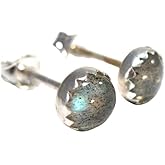 Labradorite Stud Earrings in Sterling Silver