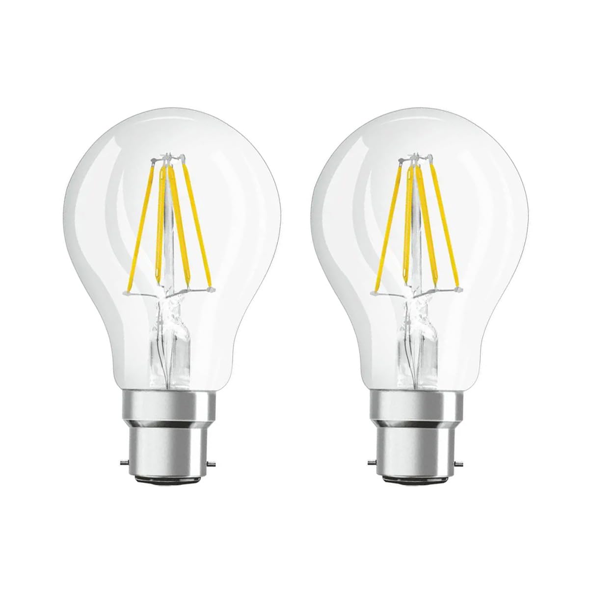 Lampwise 2X LED Filament Classic 7W = 60W BC/B22 GLS Light Bulb - Clear - Warm White 2700K - (Pack of 2)