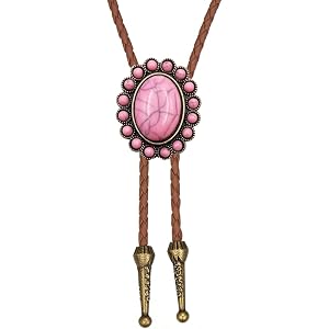 TASBERN Western Bolo Tie for Men Women Turquoise Stone Cowboy Necktie Adjustable Vintage Western Style
