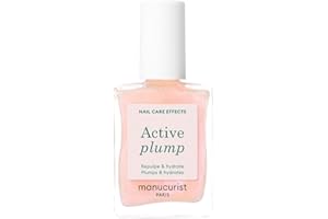 Manucurist Active Plump Nail Polish & Care - Collagen & Peach Extract - No Lamp - Nail Hydrator with Ultra-Glossy Baby Rose Shimmer for Instant Plumping Effect - Nail Volumizer - Vegan & Plant-Based