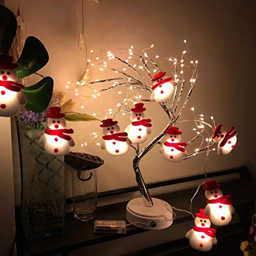 LED Christmas Snowman String Lights, 10 LEDs Colorful Cute String Lights for Christmas Decoration - Christmas Tree - Holiday Party Decoration Lantern (Snowman)