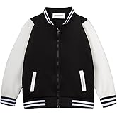 Mud Kingdom Kids Baseball Jacket Long Sleeve Letterman Varsity Jackets for Boys and Girls Quick Dry Zipper Coat