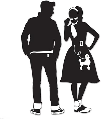 Amazon Com 50 S Decade Silhouettes Diecut Party Decorations Sock