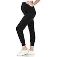 Leggings Depot Maternity Pants for Women Over The Belly Pregnancy Joggers Casual Lounge Pants