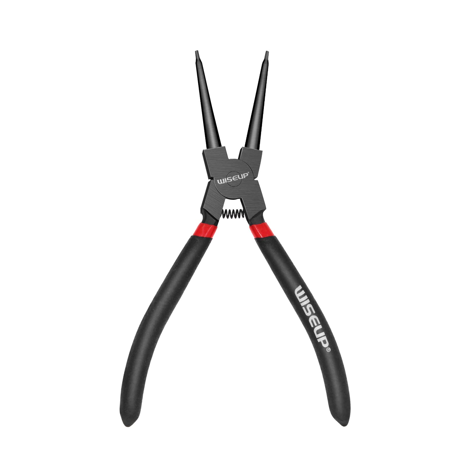 WISEUP Circlip Pliers, 170mm Straight Outer snap Ring Pliers, Anti-Slip and Rust-Proof, Industrial Grade Carbon Steel Split Ring Pliers, Mechanic Tools