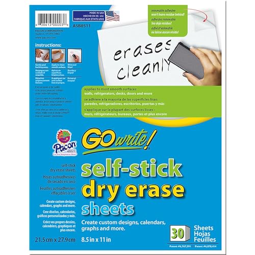 GoWrite! PACASB8511 Self-Adhesive Dry Erase