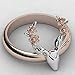 Deer Antler Ring Vintage Cute Big Statement Two Tone Flower Gold Roe Rings for Women(385,8)