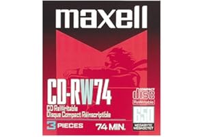 Maxell(R) CD-RW, 650MB/74 Minutes, 1x-4x, Pack of 3