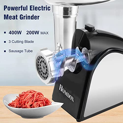 Homdox Electric Meat Grinder 2000W with 3 Grinding Plates, Food Grinder