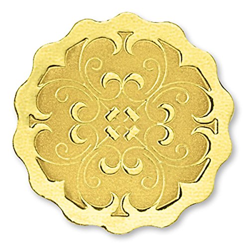 Scalloped Embossed Gold Foil Certificate Seals, 32 Count