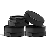 (90 Pack) 7ml Low Profile Thick Black Glass Jars