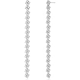 Simulated Diamond Drop Earrings for Women - Cubic Zirconia Statement Tennis Earrings - Hypoallergenic and Safe for Sensitive Ears