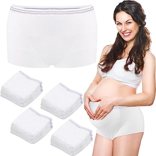 NALACAL Mesh Postpartum Underwear Disposable Panties, Women High Waist C Section Maternity Postpartum Panties, Soft, Breathable, Stretchy (8 Counts - Size Large)