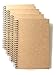 VEEPPO A5 Wirebound Notebooks Bulk Journals Spiral Steno Pads Blank/Lined Kraft Brown Cardboard Cover Thick Cream Writing Pad Sketchbook Scrapbook Album (Lined White-Pack of 4)