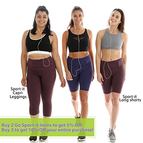 Yoga Shorts Active Long Shorts, Women's Plus Size Workout Bike Running Long Shorts - Thumbnail 6