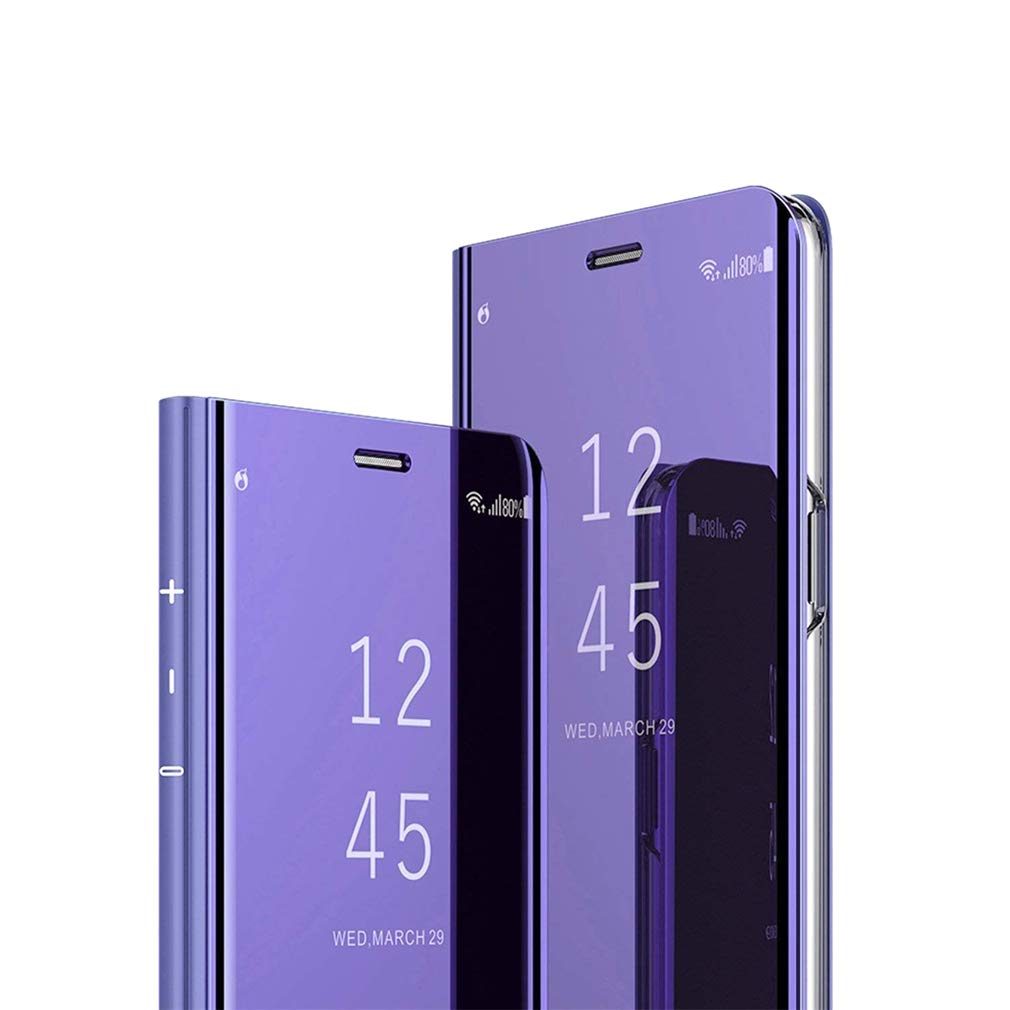 MRSTER Flip Case for iPhone 7 Plus Mirror Design Clear View Bookstyle Protecter Shell With Kickstand Cover for Apple iPhone 7 Plus/iPhone 8 Plus (5.5"). Flip Mirror: Purple โ image 1