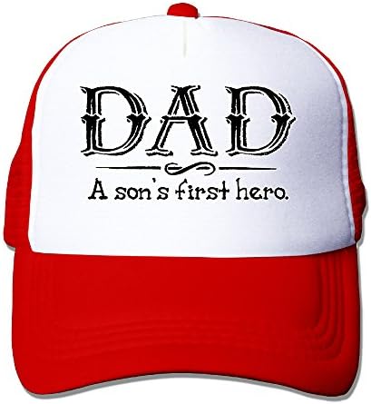 OUNIDad A Son's First Hero Flexfit Cap - Red - One size