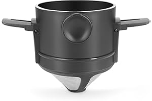 QRZLP Pour Over Coffee Dripper, Stainless Steel Paperless Coffer Dripper with Dual Strainers Reusable Portable Collapsible Coffee Maker for Home Office Travel and Outdoor. (Black)
