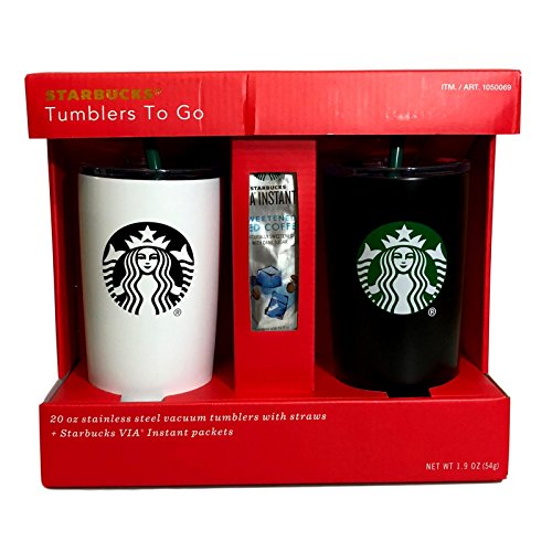 Holiday Starbucks Tumbler Gift Set Bundle With VIA Instant Sweetened