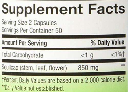 Nature's Way Scullcap Herb, 100 Capsules (Pack of 2)