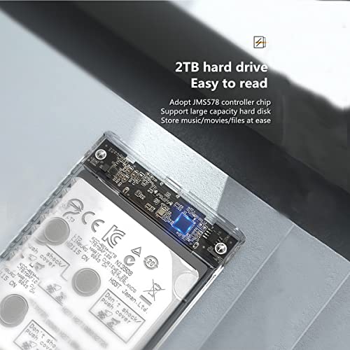 Reletech 2.5” TypeC External Hard Drive Enclosure USB C 3.1 Gen2 6Gbps