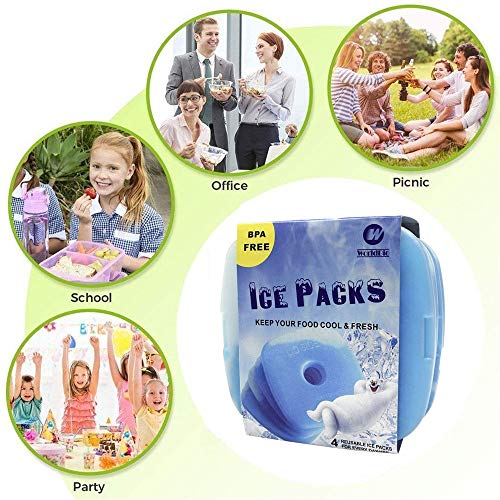 WORLDBIO Ice Freezer Packs for Lunch Box Cooler, Reusable Cool