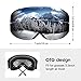 ENKEEO Ski Goggles Detachable Dual Layer Anti-Fog Lens 100% UV400 Protection, Bendable Frame, Anti-Slip Strap with Comfort, Wind Resistant 3 Layers Foam for Adult Snowboarding Skating, Magnet Mercury