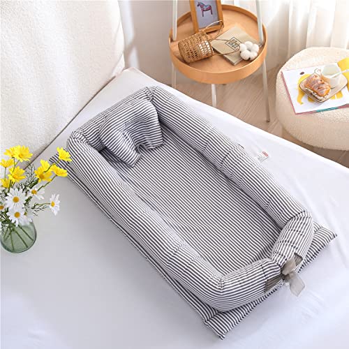 Abreeze Baby for Bed Baby Nest SleeperGrey Striped Baby