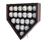 21 Baseball Display Case Wall Cabinet Holder Shadow Box, w/UV Protection, Lockable