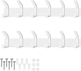 AUXHCYL Coat Hooks Wall Mounted 2 Sets 6 Hooks Rust-Proof White